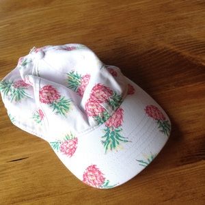 Adorable white ball cap with pineapples